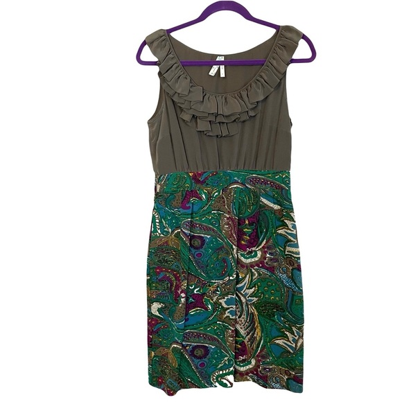 MAEVE by Anthropologie Multicolor Seaside Fields Silk Dress Size 6 - Picture 1 of 12